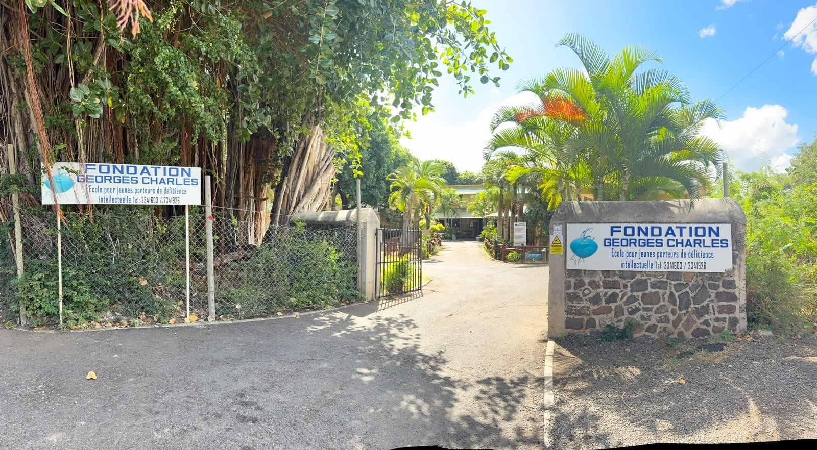 Entrance of the Fondation Georges Charles, Pointe aux Sables